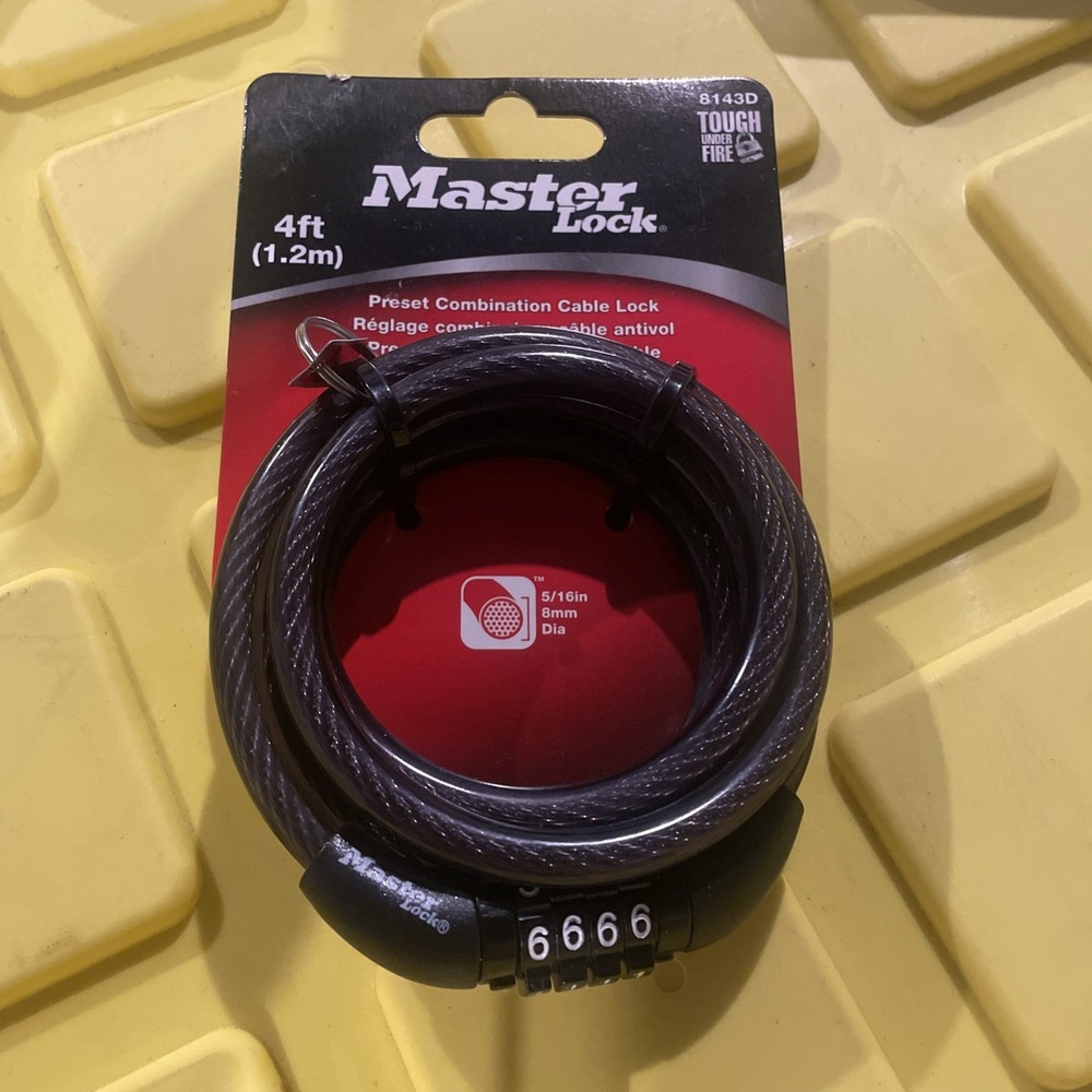 Brand New! Master Lock 8143D Bike Lock Cable with Combination